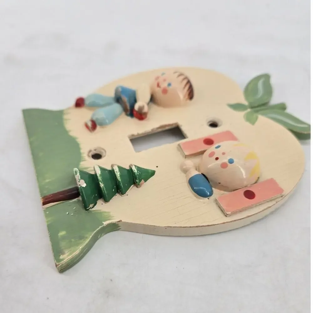Vintage Cottagecore Apple House Wooden Nursery Plastics Boy & Girl Switch Cover